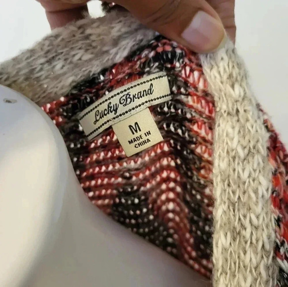 Lucky Brand Aztec Tribal Print Open Front Sweater Cardigan(M) - Picture 4 of 6